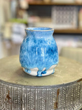Load image into Gallery viewer, Pottery by Lori Blue Drippy Vase
