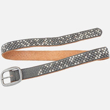 Load image into Gallery viewer, Britta | Vintage Silver Buckle Studded Leather Belt Women
