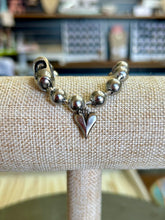 Load image into Gallery viewer, Silver Ball Chain Bracelet with Silver Heart Charm
