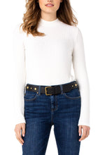 Load image into Gallery viewer, Liverpool Los Angeles Mock Neck Long Sleeve Knit Top in Snow
