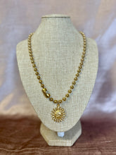 Load image into Gallery viewer, Locally Made Ball Chain Necklace with Gold Sun
