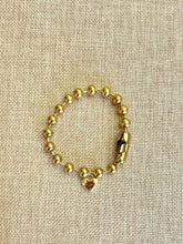 Load image into Gallery viewer, Gold Ball Chain Bracelet with Gold Heart Charm
