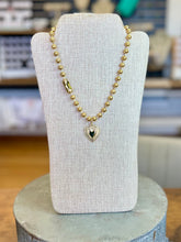 Load image into Gallery viewer, Gold Ball Chain Necklace with Gold Heart Pendant

