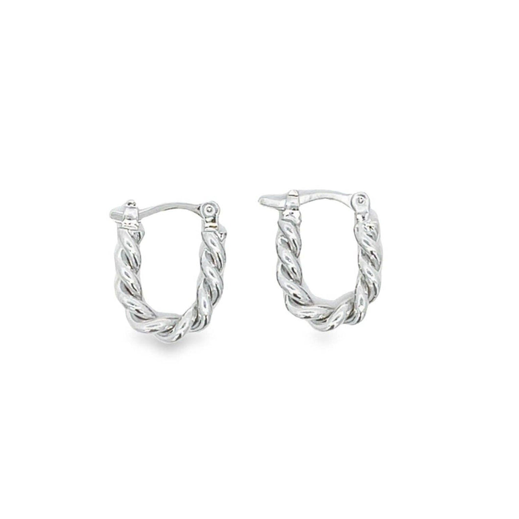 18K Gold Filled or Rhodium Filled Twisted Hoops Lever Back Earrings