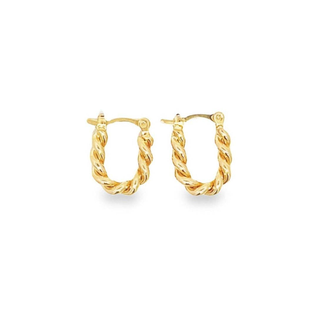 18K Gold Filled or Rhodium Filled Twisted Hoops Lever Back Earrings