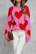 Load image into Gallery viewer, Drop Sleeve Heart Print Sweater
