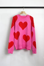 Load image into Gallery viewer, Drop Sleeve Heart Print Sweater
