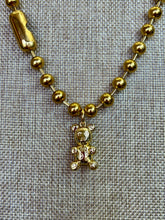 Load image into Gallery viewer, Gold Ball Chain Necklace with Gold Bear Pendant
