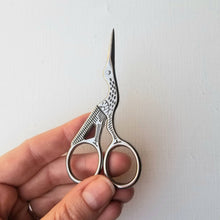 Load image into Gallery viewer, Classic stork hand embroidery scissors
