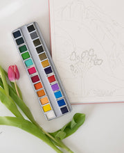 Load image into Gallery viewer, 24 Color Watercolor Paint Palette
