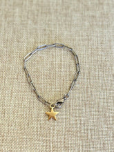 Load image into Gallery viewer, Silver Chain With Gold Star Bracelet
