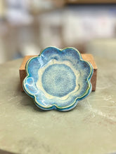 Load image into Gallery viewer, Pottery by Lori Scalloped Blue Trinket Tray
