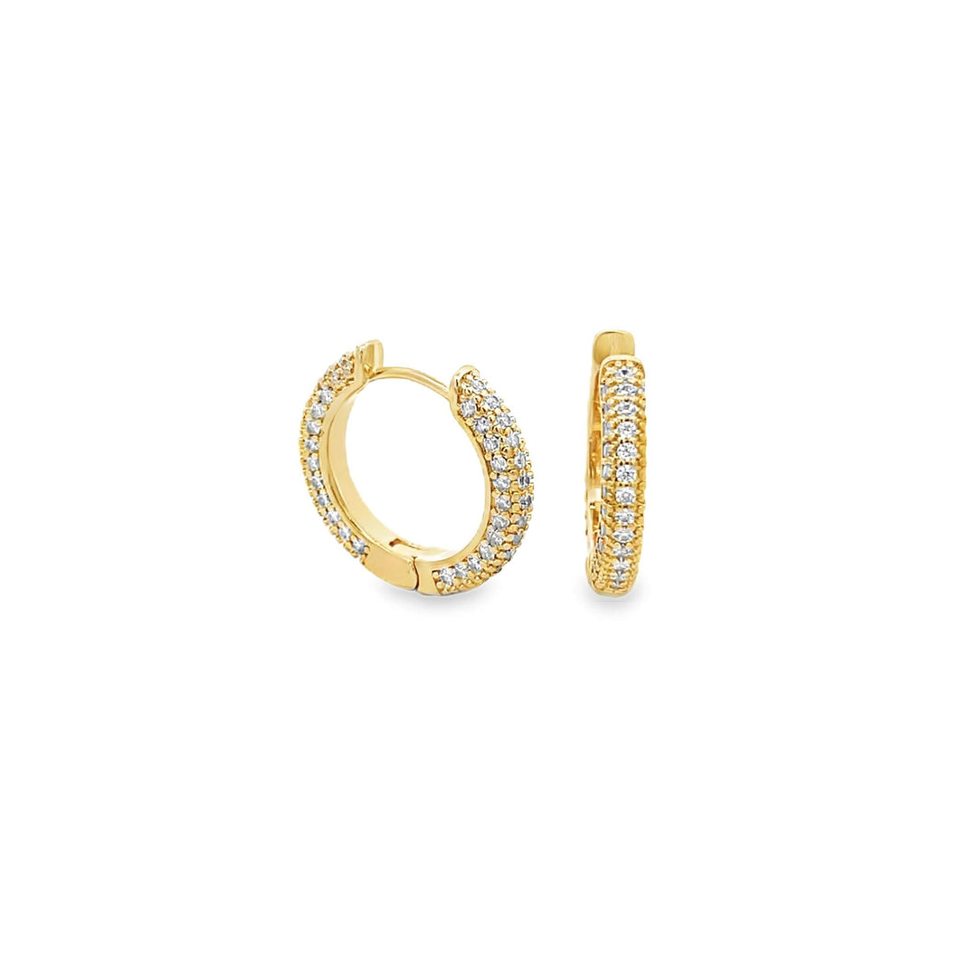 Small Gold Filled CZ Pave Huggie Hoops