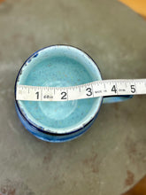 Load image into Gallery viewer, Pottery by Lori Blue Speckled Drippy Mug

