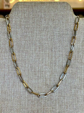 Load image into Gallery viewer, 18K Mixed Metal Paperclip Chain Necklace (med link)
