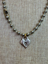 Load image into Gallery viewer, Silver Ball Chain Necklace with Silver Pendant and Gold Accent
