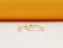 Load image into Gallery viewer, Pearl Curve Earrings For 18K Gold Filled
