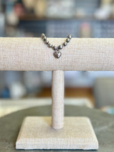 Load image into Gallery viewer, Silver Ball Chain Bracelet with Silver Spikey Heart Lock Charm
