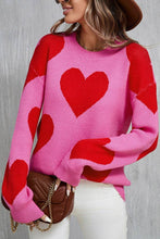 Load image into Gallery viewer, Drop Sleeve Heart Print Sweater
