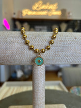 Load image into Gallery viewer, Gold Ball Chain Bracelet with Enamel Charm
