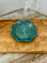 Load image into Gallery viewer, Pottery by Lori Teal Basketweave Trinket Tray
