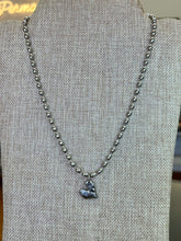 Load image into Gallery viewer, “Rice” Ball Chain with Silver Heart
