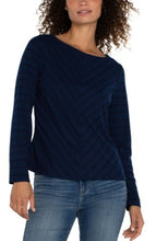 Load image into Gallery viewer, Liverpool Los Angeles Long Sleeve Miter Front Boat Neck Knit Top
