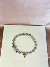 Load image into Gallery viewer, Locally Made Silver Ball Chain Bracelet with Gold Heart Charm
