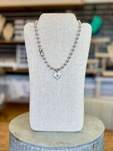 Load image into Gallery viewer, Silver Ball Chain Necklace with Silver Pendant and Gold Accent
