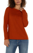 Load image into Gallery viewer, Liverpool Los Angeles Long Sleeve Boat Neck Knit Top in Cedar
