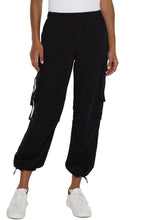 Load image into Gallery viewer, Liverpool Los Angeles Pull-on Parachute Cargo Pants in Black
