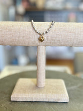 Load image into Gallery viewer, Silver Ball Chain Bracelet with Gold Spikey Heart Lock Charm
