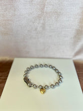 Load image into Gallery viewer, Locally Made Silver Ball Chain Bracelet with Gold Heart Charm
