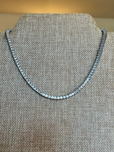 Load image into Gallery viewer, 18K Rhodium Choker Necklace with Princess Cut CZ

