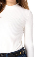 Load image into Gallery viewer, Liverpool Los Angeles Mock Neck Long Sleeve Knit Top in Snow
