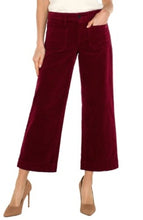 Load image into Gallery viewer, Liverpool Los Angeles Corduroy Wide Leg w/ Patch Pockets in Ruby
