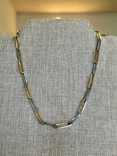 Load image into Gallery viewer, 18K Mixed Metal Paperclip Chain Necklace (lg link)
