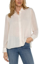 Load image into Gallery viewer, Liverpool Los Angeles Long Sleeve Woven Pleat w/ Back Detail
