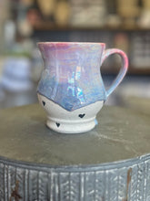 Load image into Gallery viewer, Pottery by Lori Iridescent Drippy Mug with Painted Hearts
