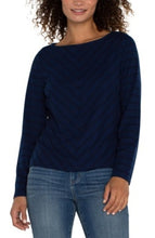 Load image into Gallery viewer, Liverpool Los Angeles Long Sleeve Miter Front Boat Neck Knit Top
