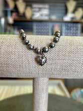 Load image into Gallery viewer, Silver Ball Chain Bracelet with Silver Spikey Heart Lock Charm

