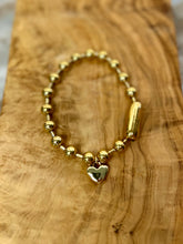 Load image into Gallery viewer, Locally Made Ball Chain Bracelet with Heart Charm
