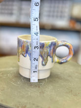 Load image into Gallery viewer, Pottery by Lori Multi Small Color Iridescent Drippy Mug

