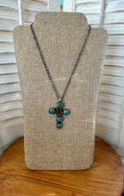 Load image into Gallery viewer, Peak Designs Turquoise Cross Necklace
