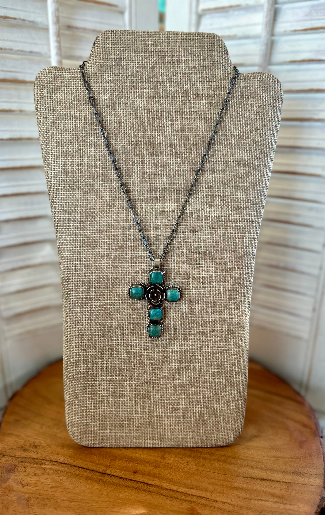 Peak Designs Turquoise Cross Necklace