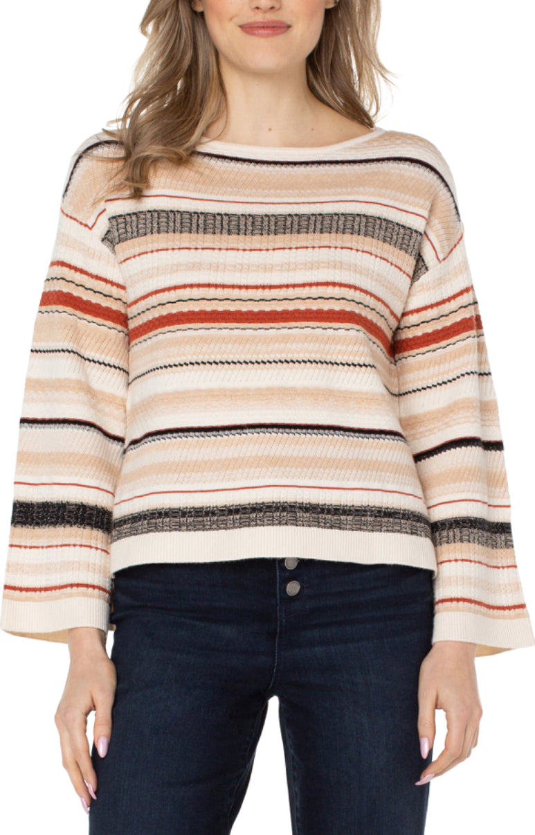 Boat Neck Textured Sweater