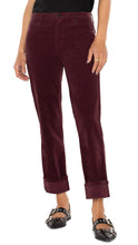 Load image into Gallery viewer, Liverpool Los Angeles Marley Girlfriend Cuffed Corduroy in BlackBerry
