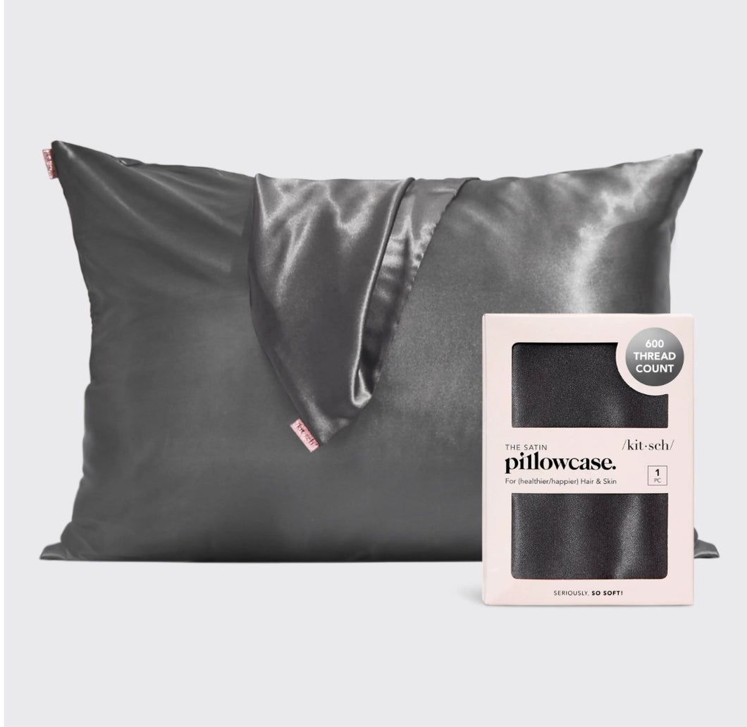 Kitsch Satin Pillowcase in Charcoal