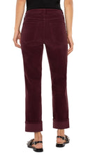 Load image into Gallery viewer, Liverpool Los Angeles Marley Girlfriend Cuffed Corduroy in BlackBerry
