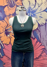 Load image into Gallery viewer, Satin Trim Emerald Green Tank

